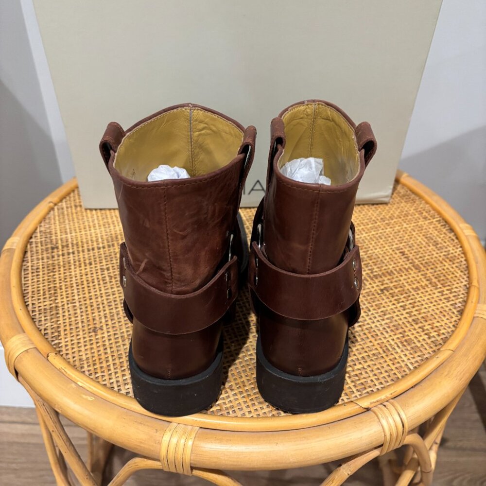 Tony Bianco Bikey Saddle Wax Leather Moto Boot - Picture 4 of 5